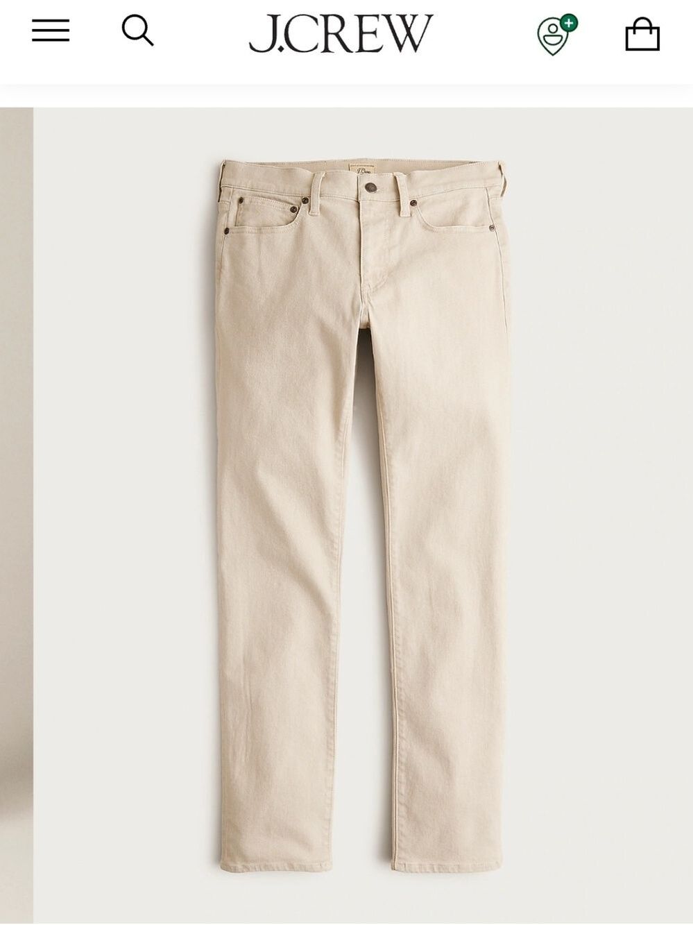 J. Crew Men's Slim Straight Jeans in Light Beige
